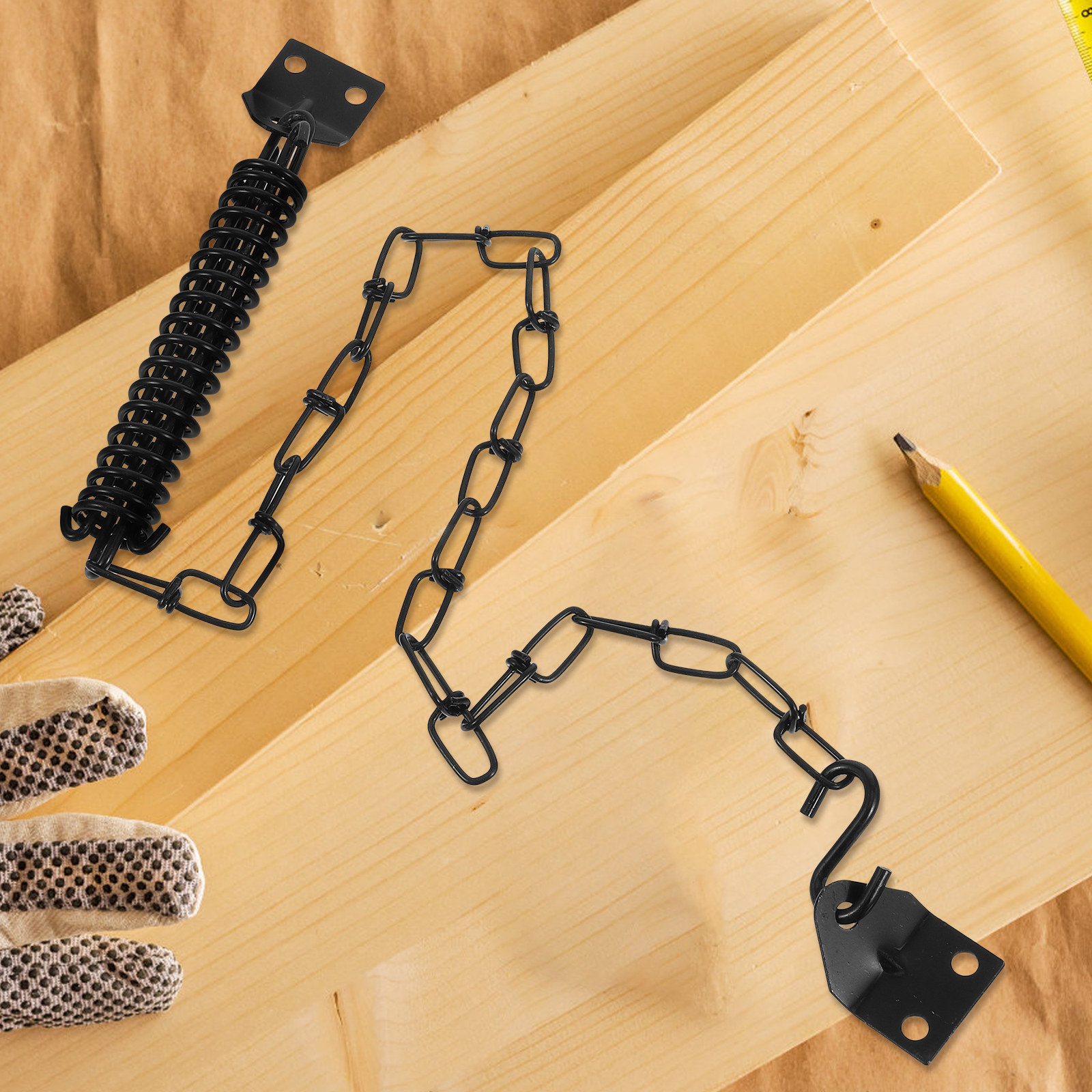 Security Chain Door - 2Set American Style Handle Windproof Chain