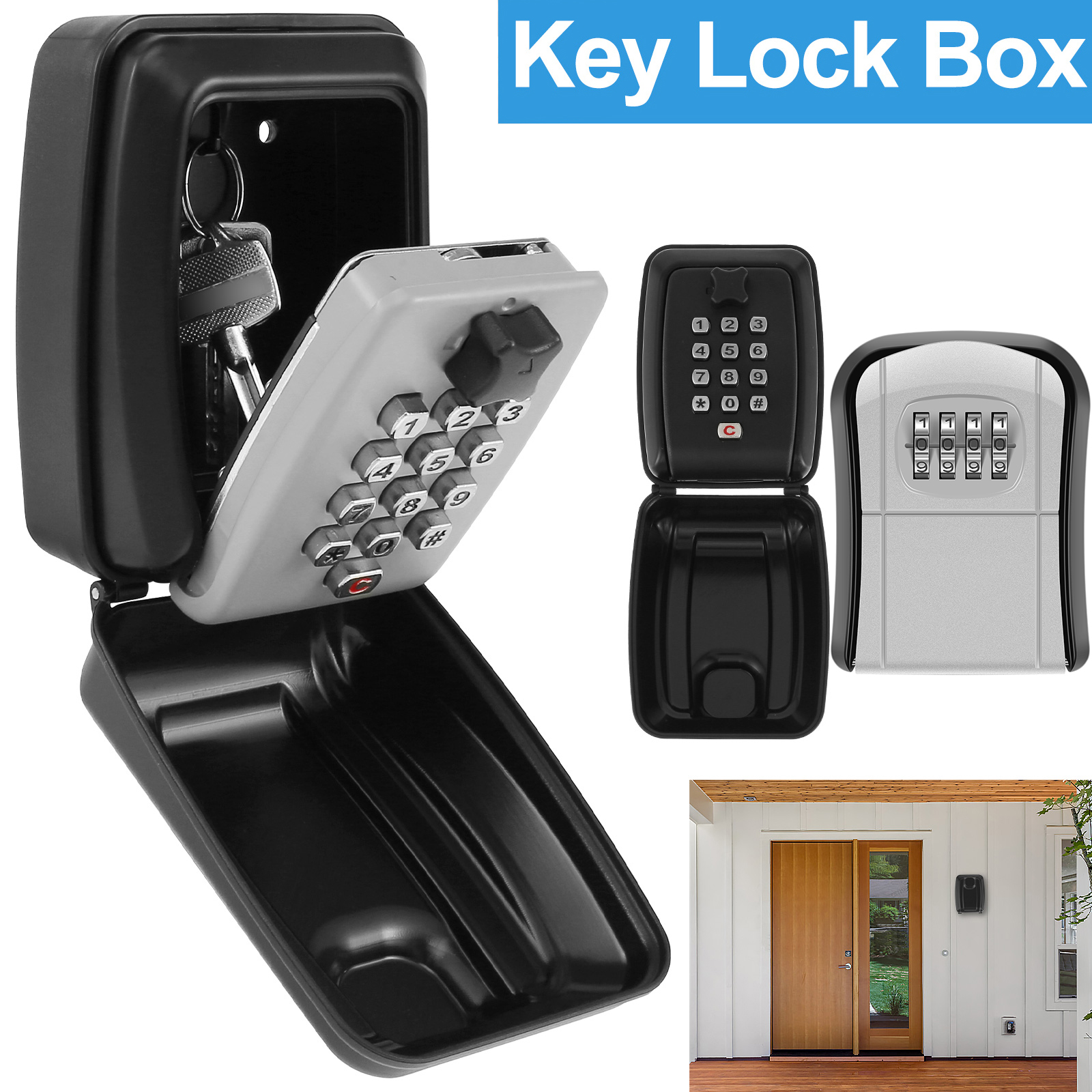 Lockbox Key Secure - Key Lock Box Wall-Mount Secret Code