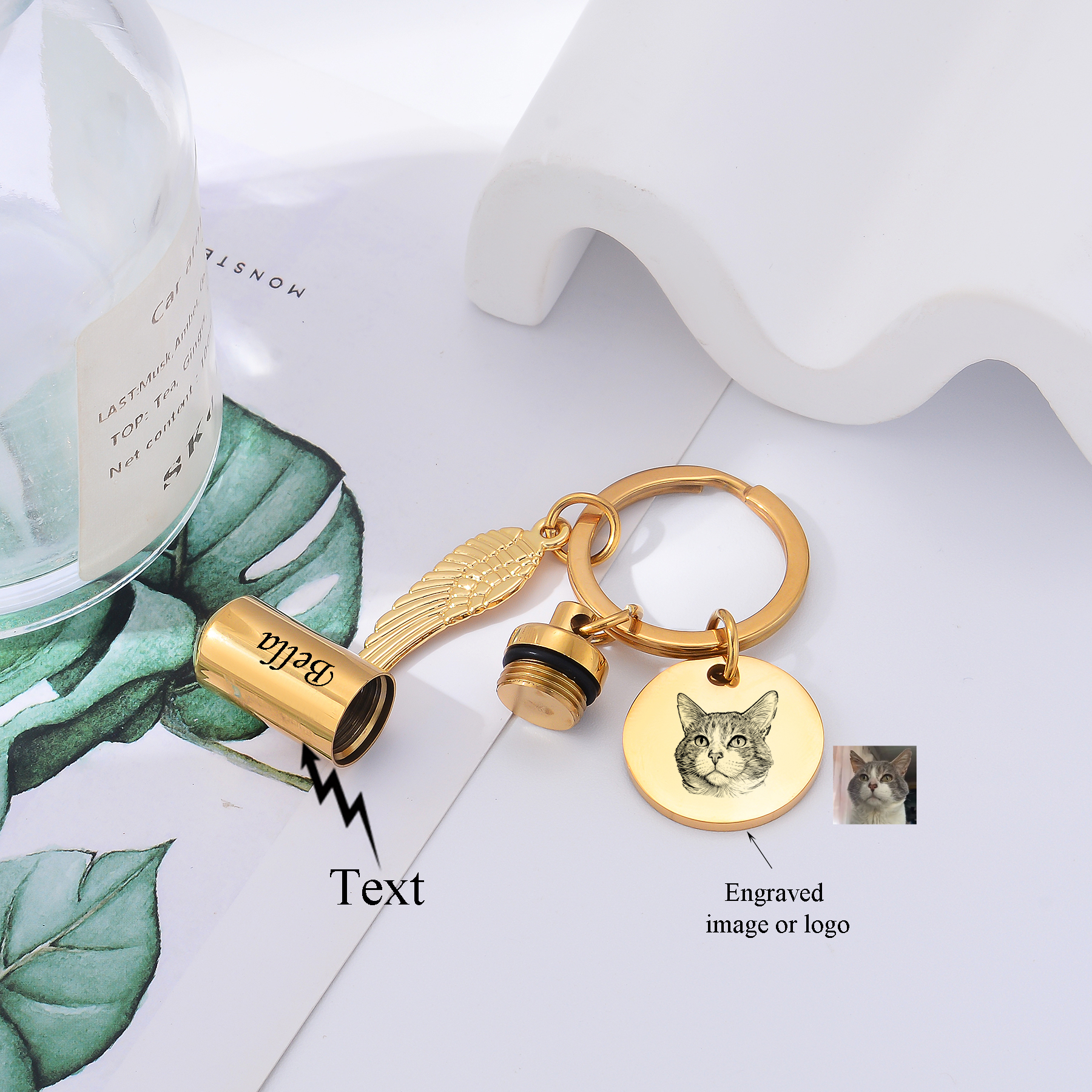 Personal Alarm Keychain - Personalized Cylinder Urn Keychain for Ashes