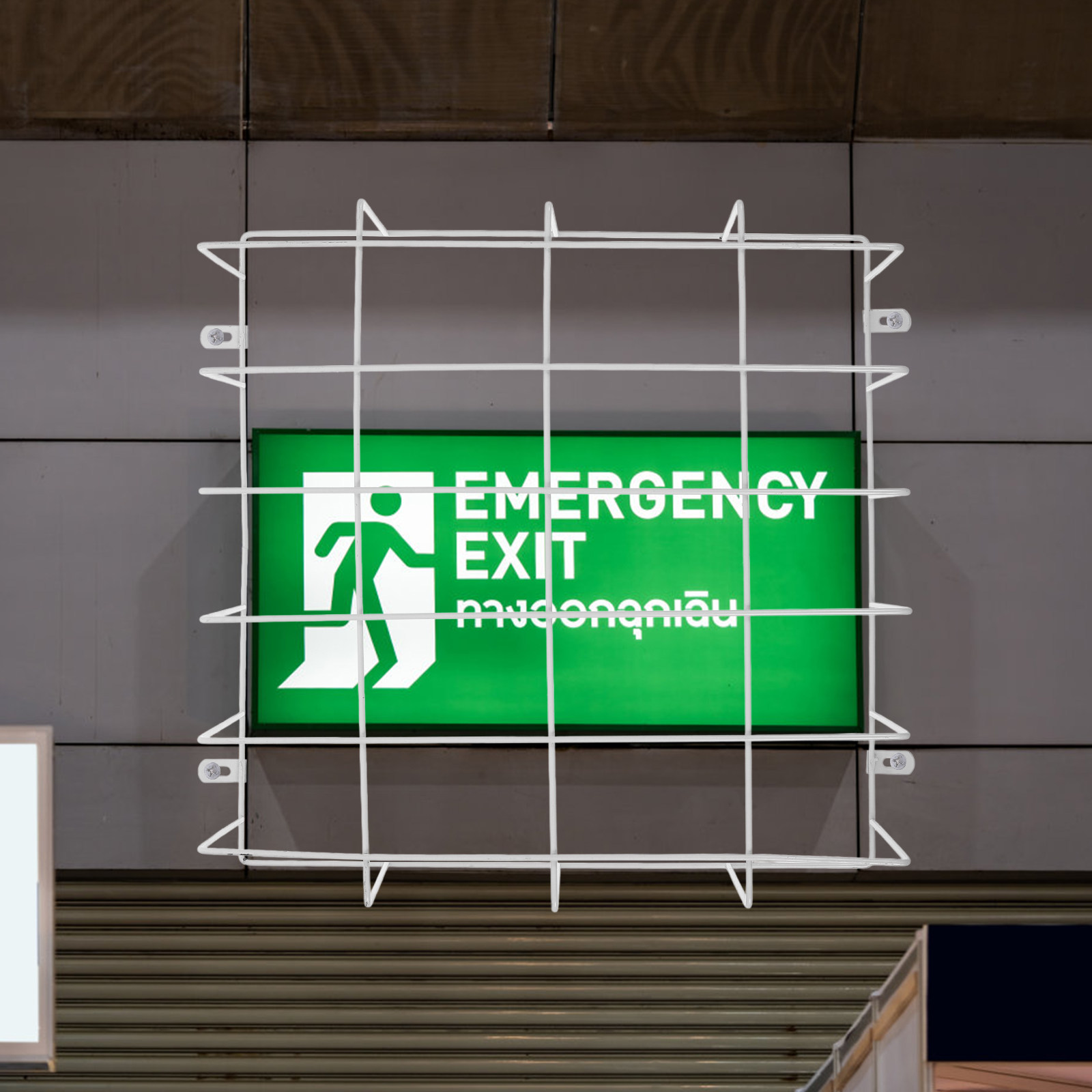 Emergency Exit Sign - Emergency Exit Light Protective Cage Stainless