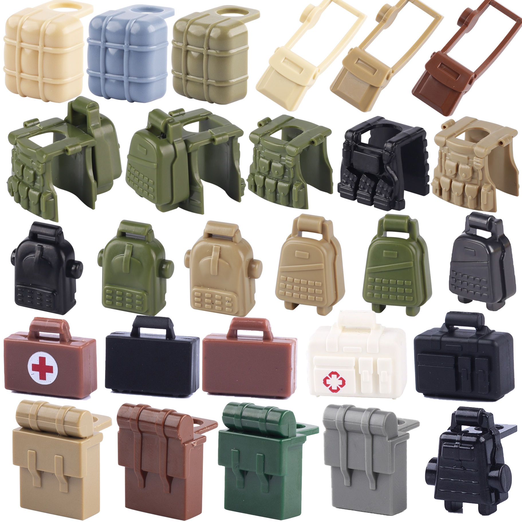 Medicine Cabinet Lock - MOC Military Soldiers SWAT Backpack Building