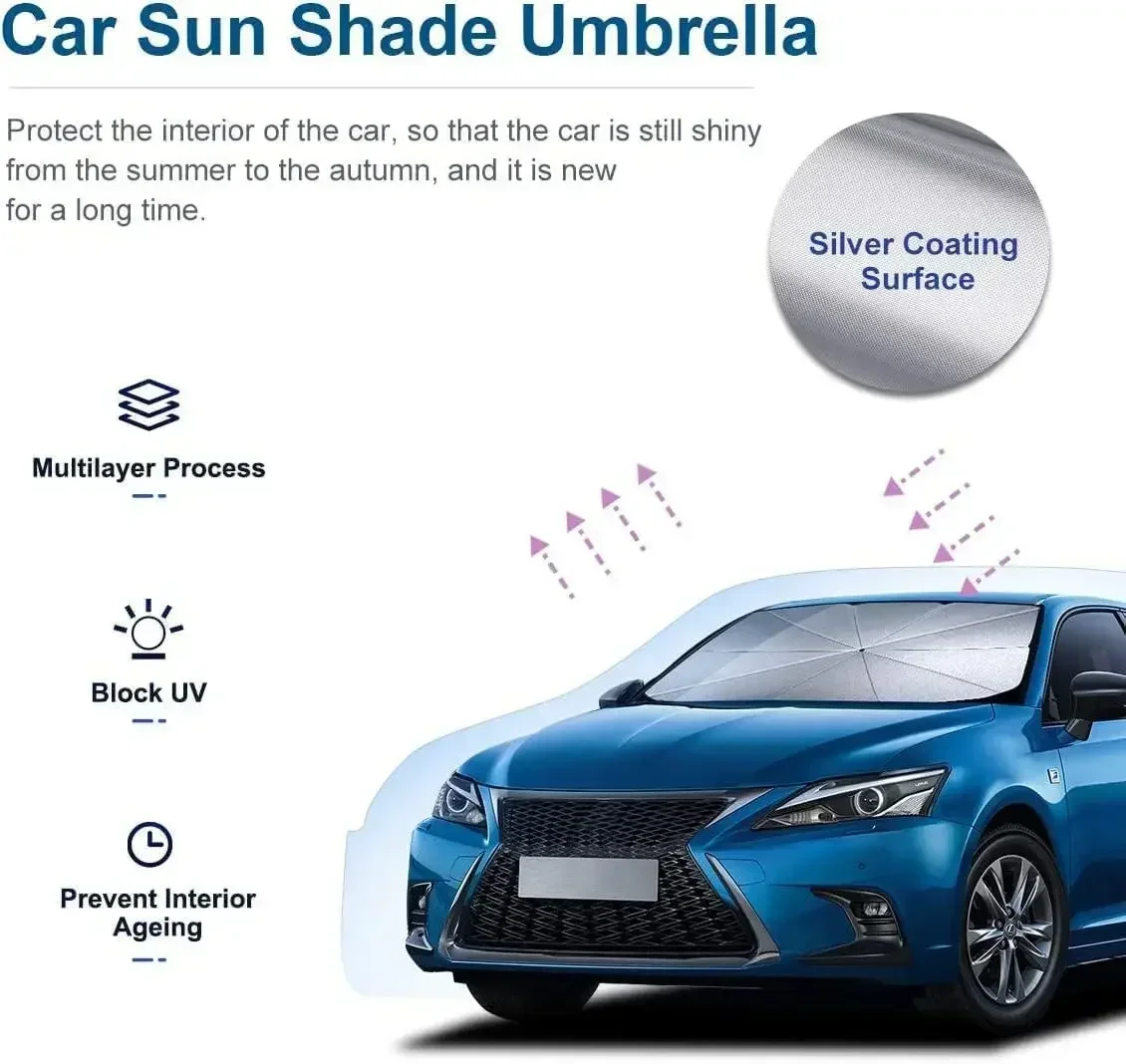 Window Lock Bar - New Car Windshield SunShades Umbrella Foldable