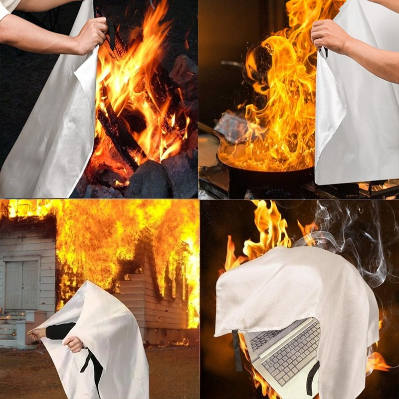 Fire Blanket Kitchen - 1/1.5/2M Emergency Fire Blanket Fiberglass Flame