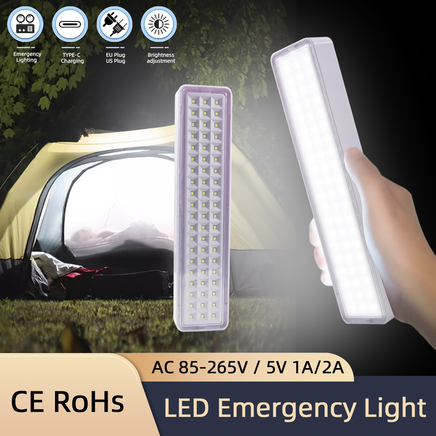Power Outage Light - 60LED Emergency Fire Fighting Lamp Portable