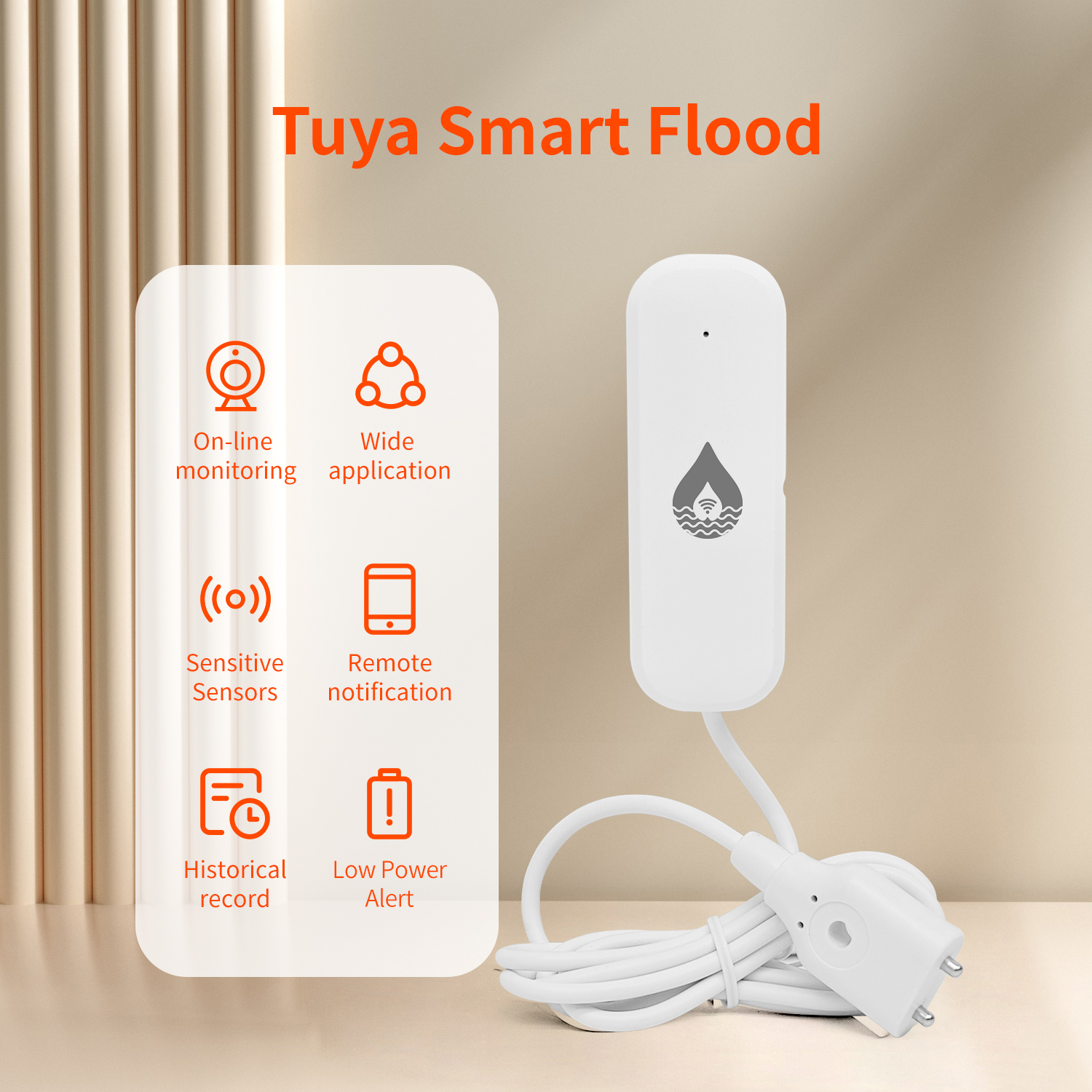 Water Alarm Sensor - YFK Tuya WiFi Water Leakage Sensor