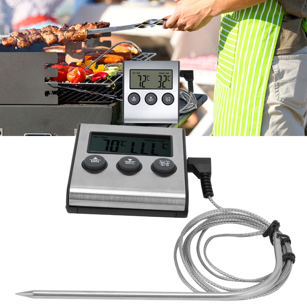 Pool Alarm Float - Silver Digital BBQ Meat Thermometer Timer