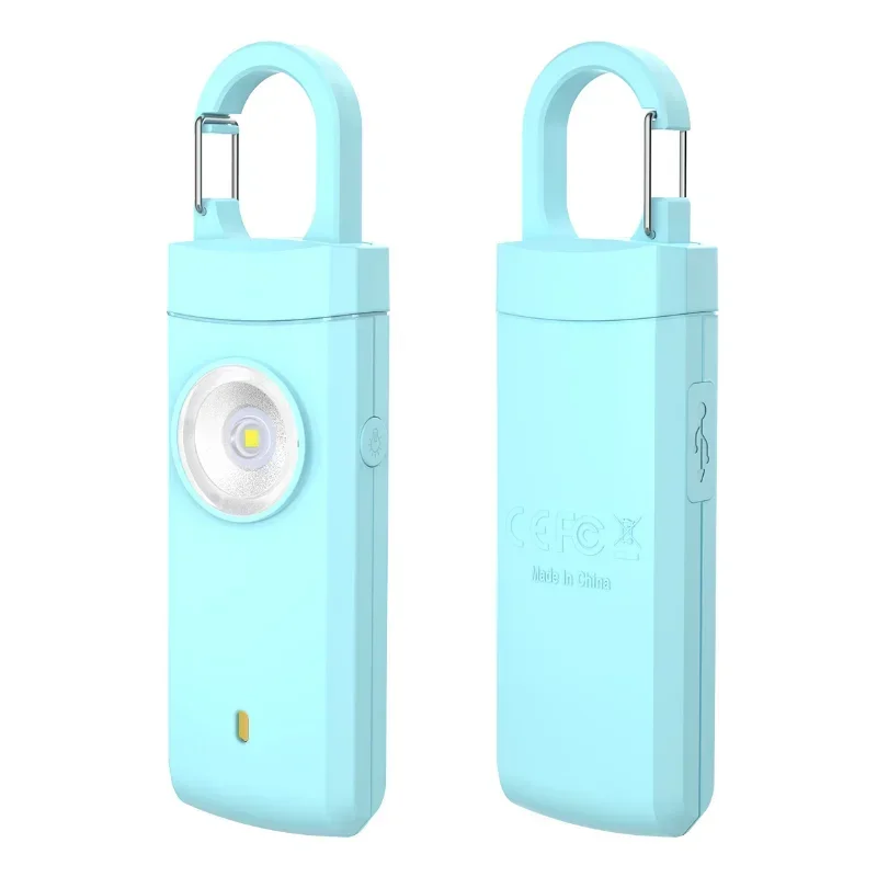 Personal Alarm Keychain - Self Defense LED Flashlight USB Rechargeable