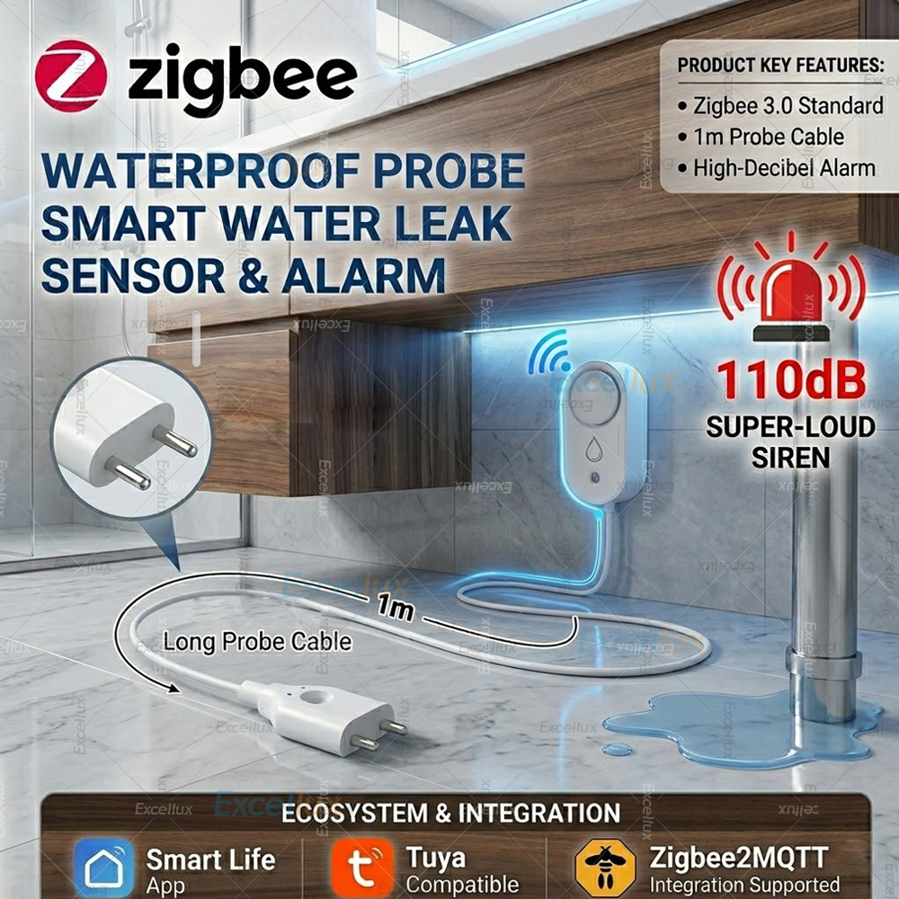 Water Alarm Sensor - Smart Water Leak Sensor ZigBee Flood