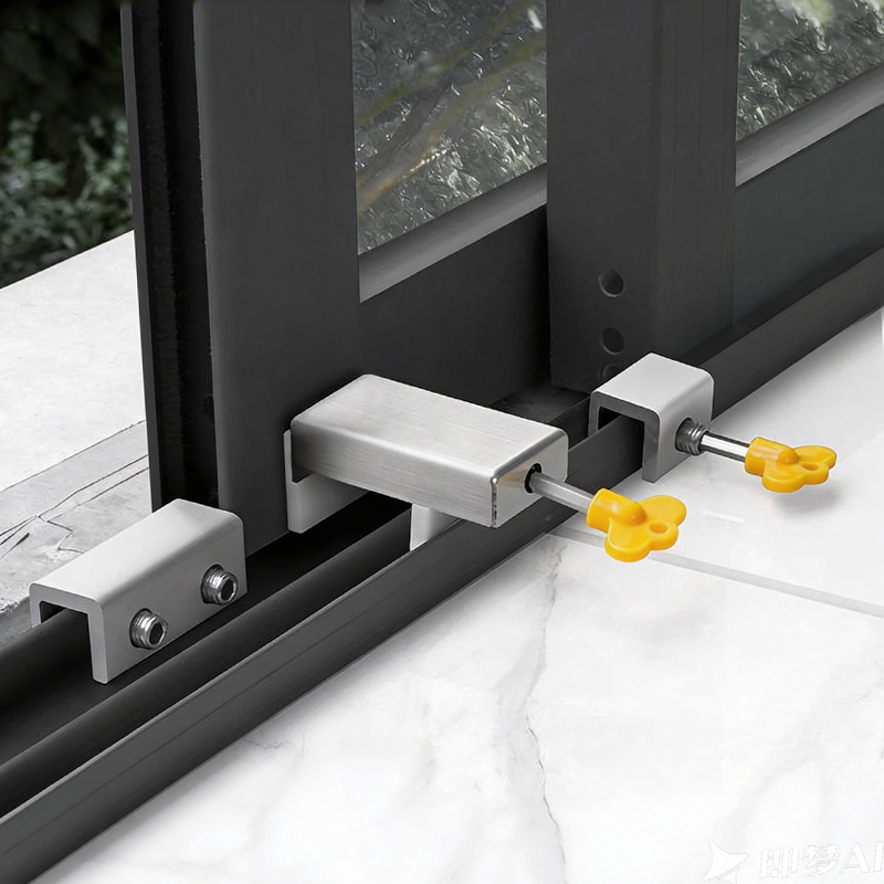 Window Lock Bar - Adjustable Window Lock Stopper Aluminum Alloy