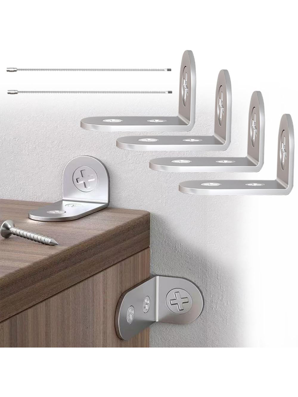 Earthquake Anchor Strap - 4pcs Furniture Anchors Earthquake Straps Anti-Tip