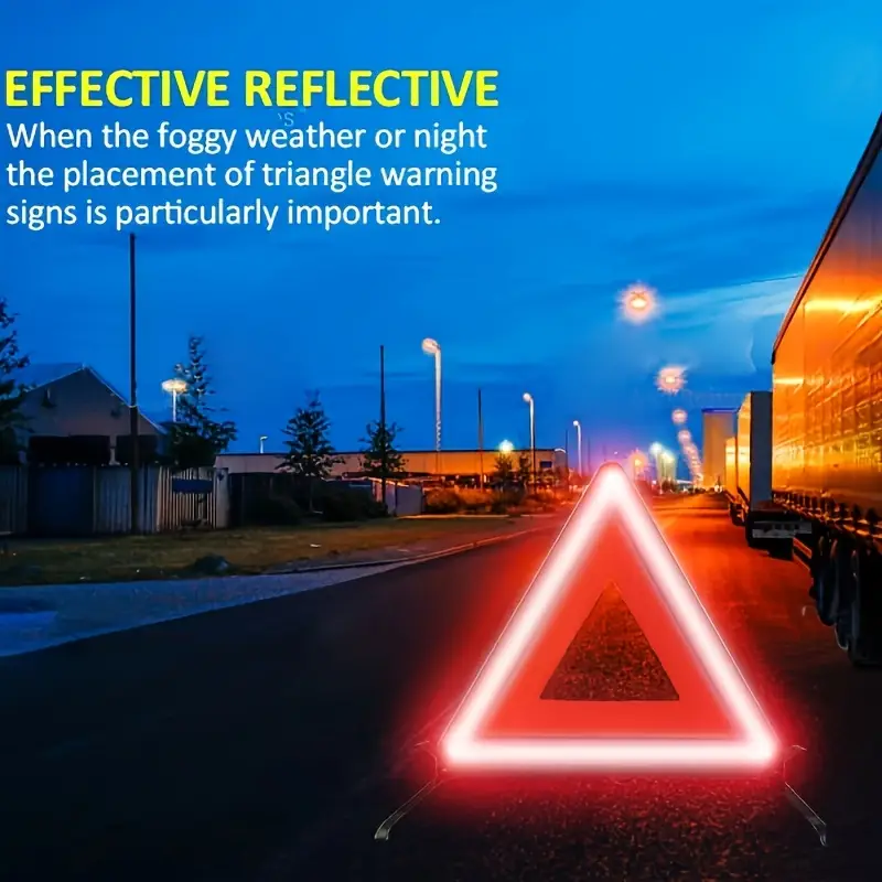 Emergency Exit Sign - Red Reflective Car Tripod Folded Stop