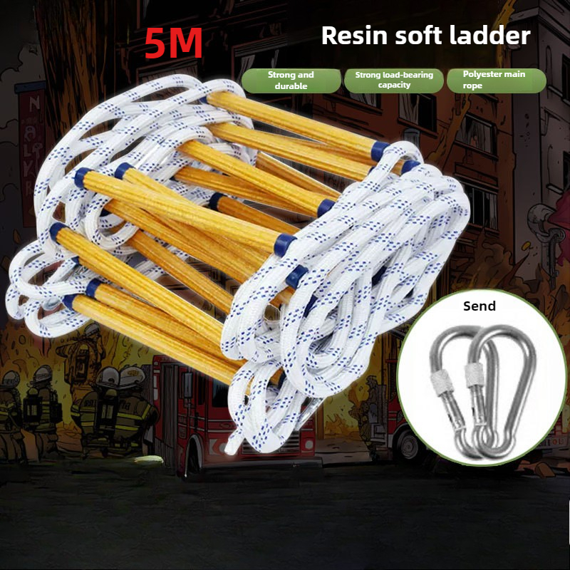 Fire Escape Ladder - 5M Resin Rope Ladder Aerial Work