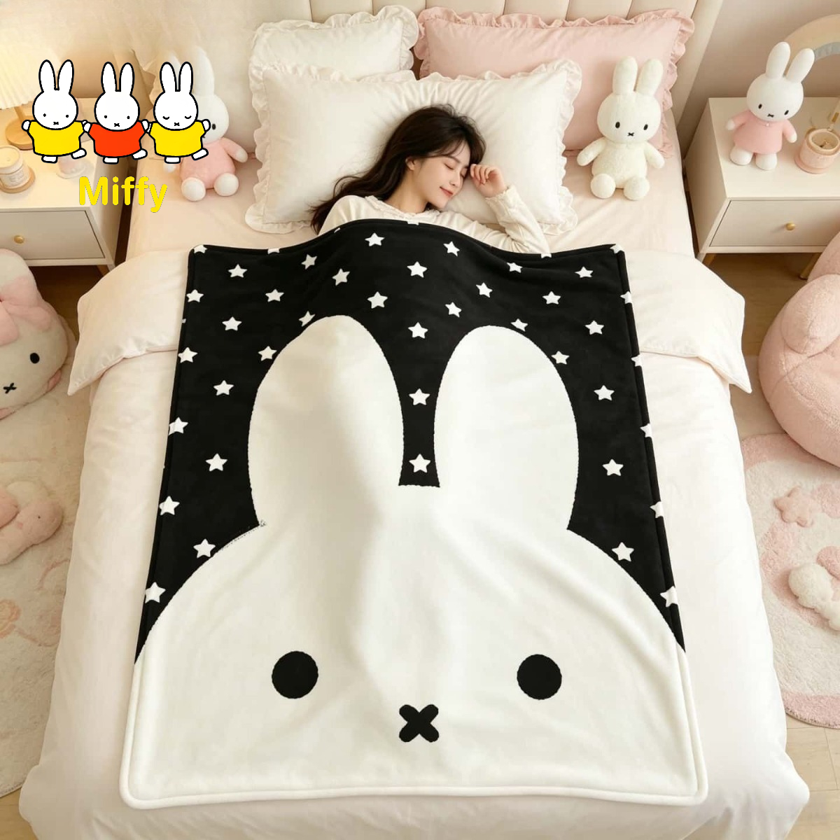 Fire Blanket Kitchen - Kawaii Miffy Blanket Cartoon Miffy Rabbit
