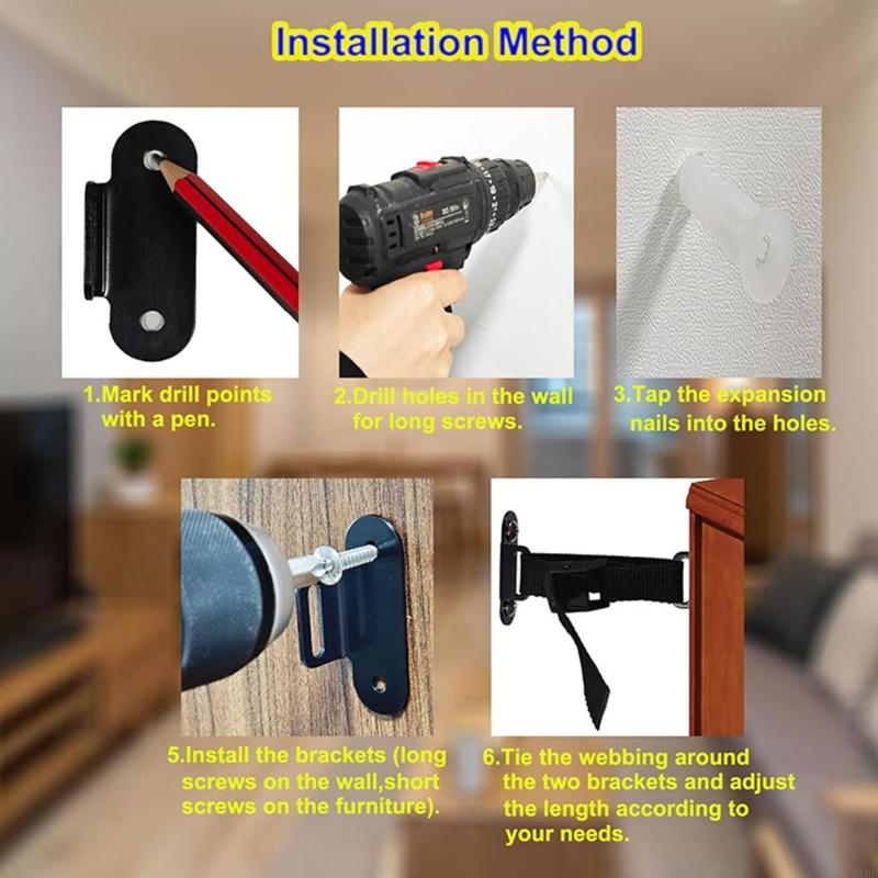 Adjustable Anti Fall Furniture - Earthquake Anchor Strap review and price