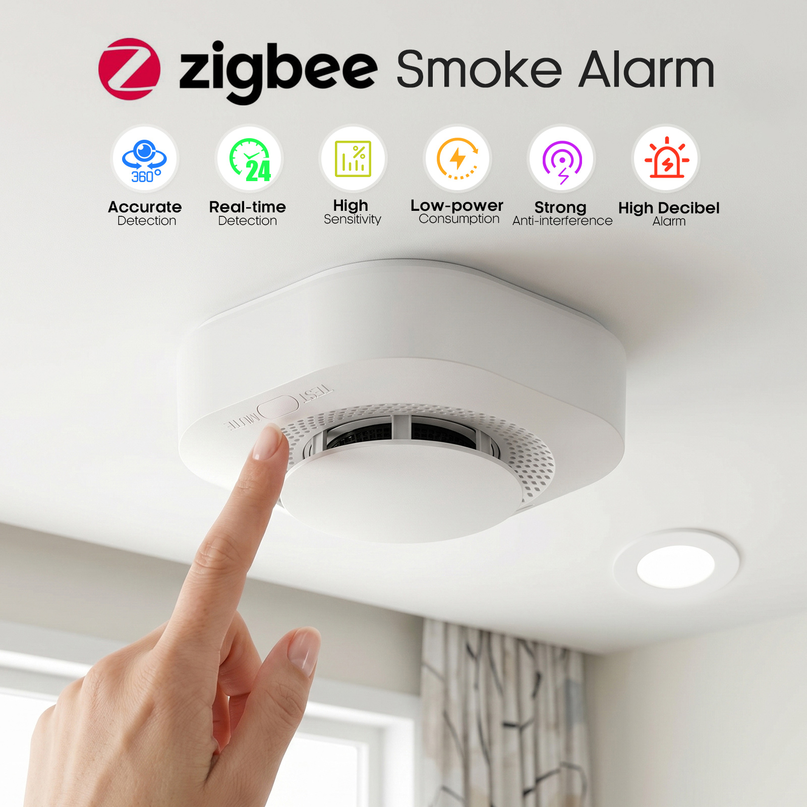 4 / 6 / 8 / 12 PCS Tuya Zigbee - Smoke Detector Interconnected review and price