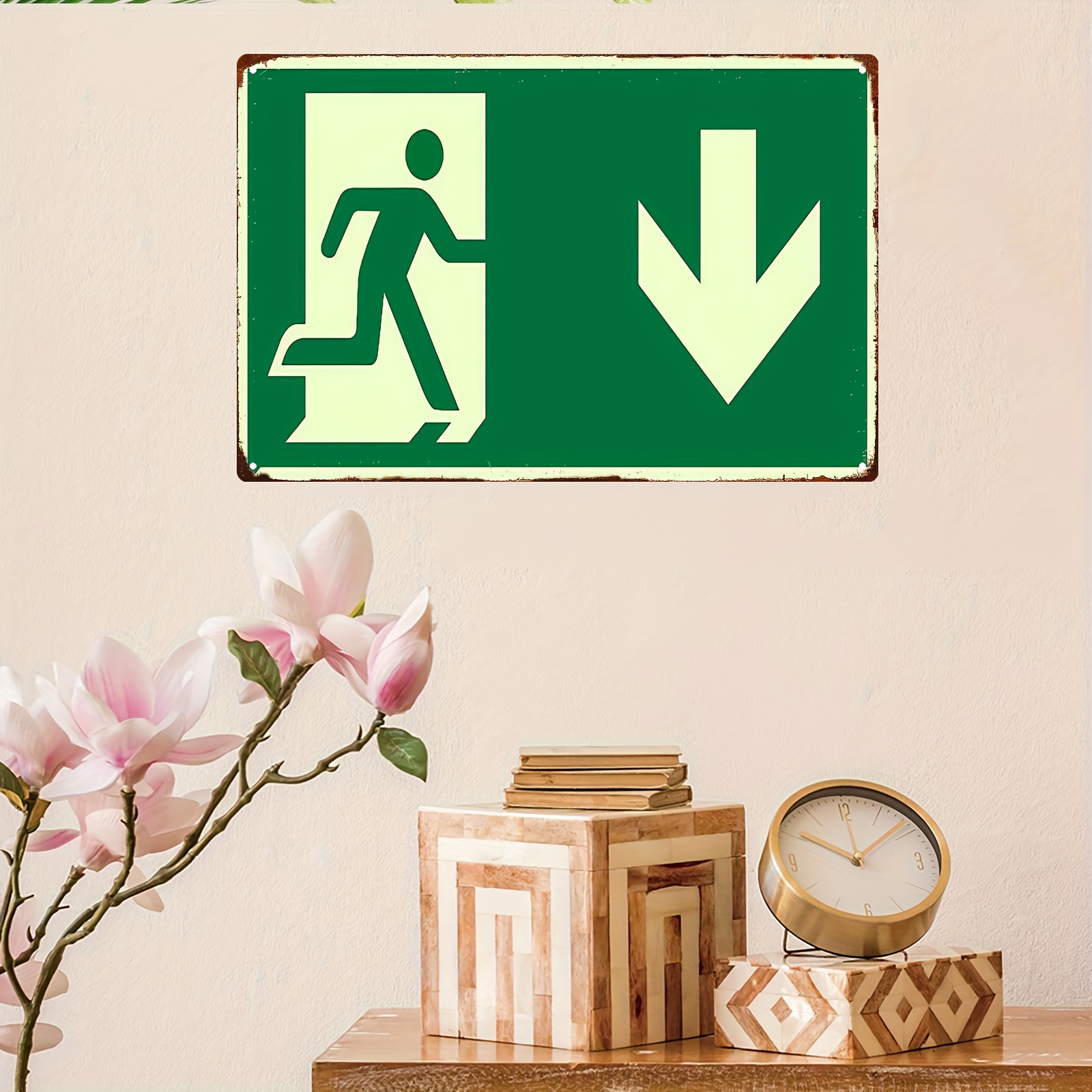 2D Vintage Metal Iron Sign | P - Emergency Exit Sign review and price