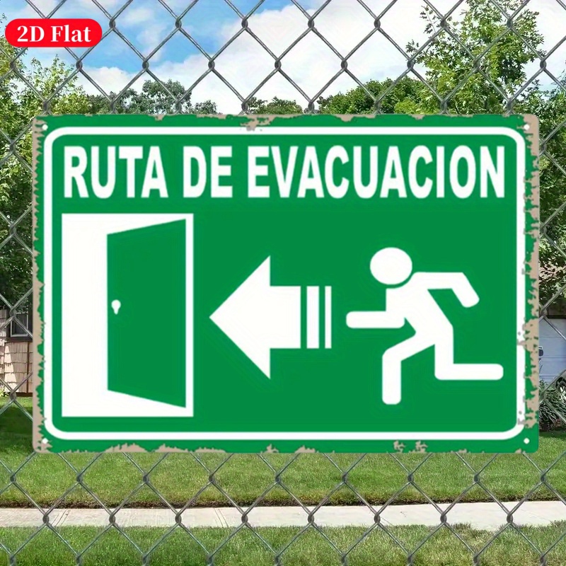 （2D Tin painting）Vintage Metal - Emergency Exit Sign review and price