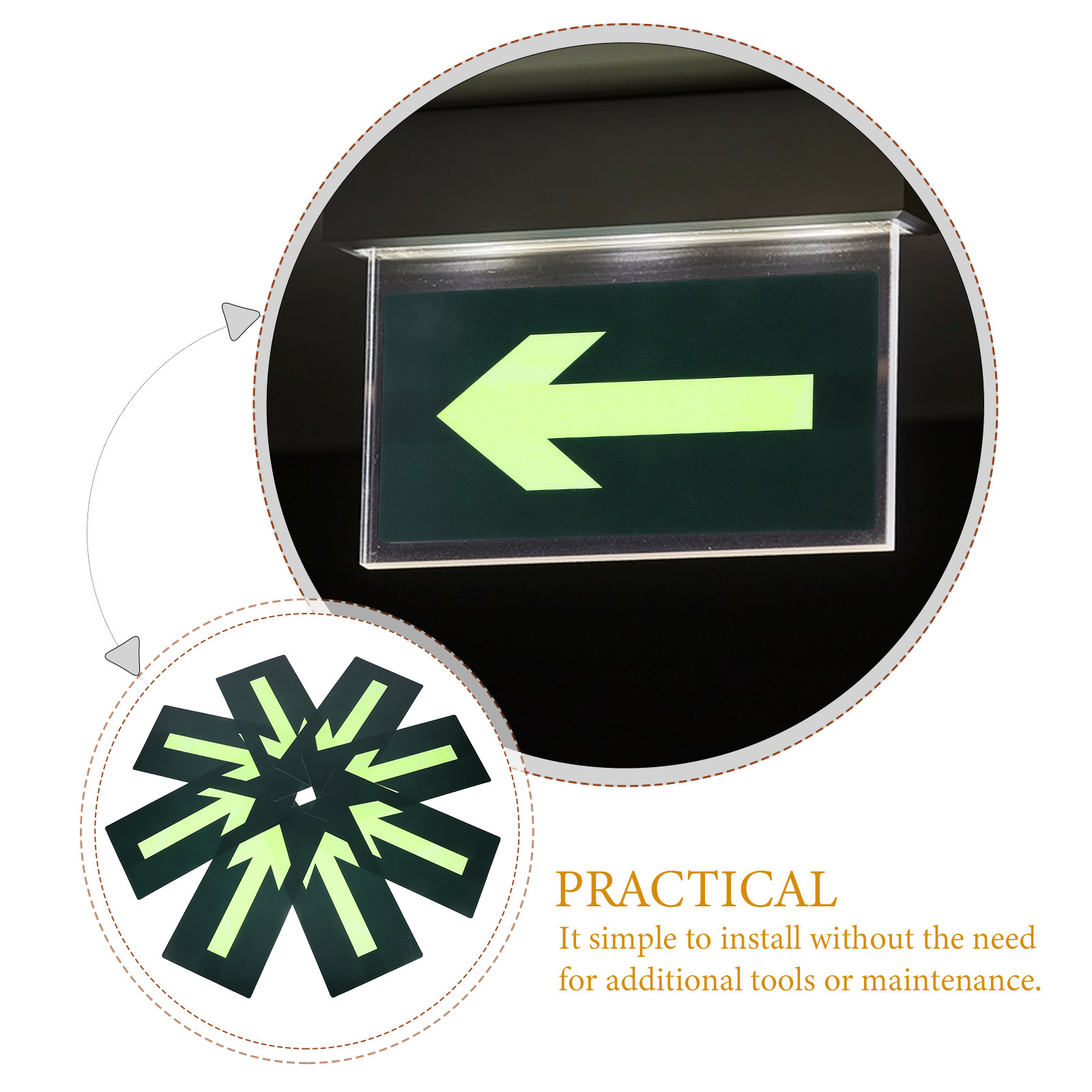 8Pcs Night Vision Exit Directi - Emergency Exit Sign review and price