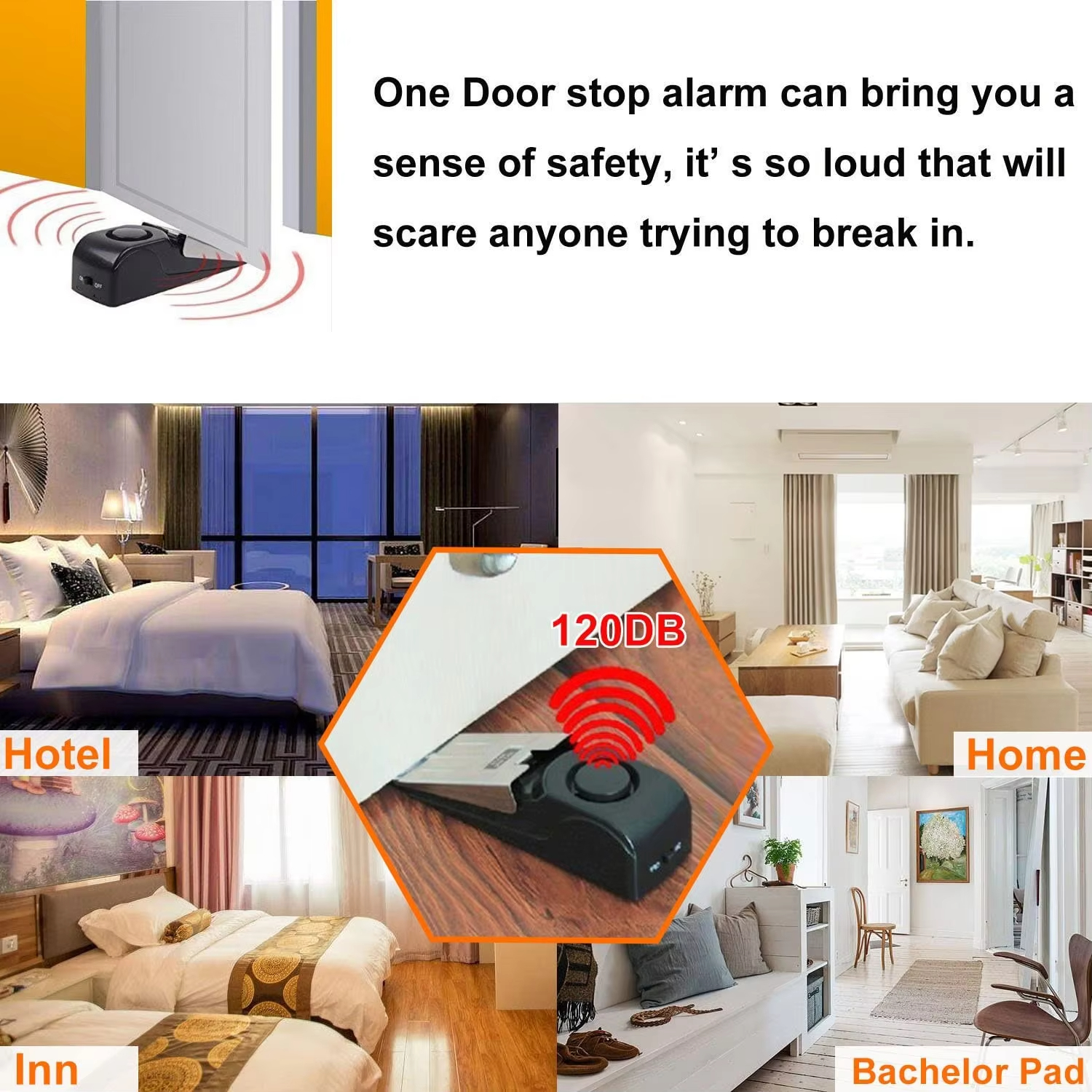 120db Wireless Stainless Steel - Door Stop Alarm review and price
