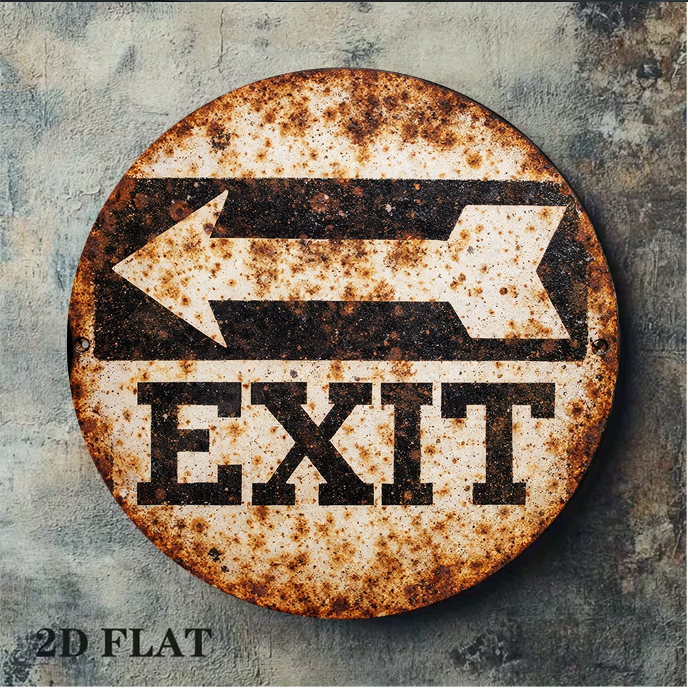 2D Metal Sign 8x8in/20x20cm Re - Emergency Exit Sign review and price