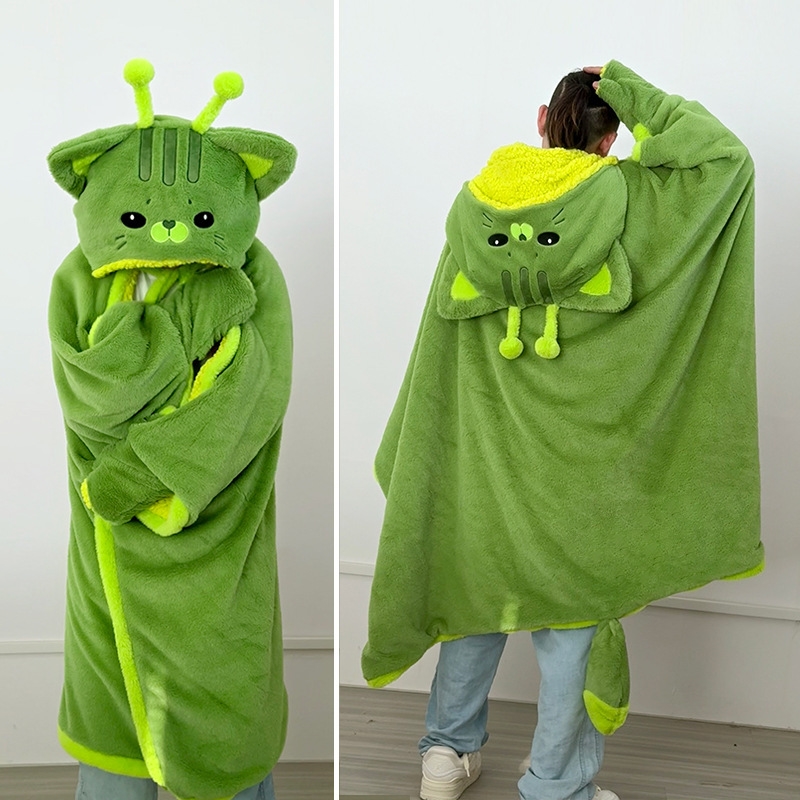 Cartoon Cute Alien Cat Hooded  - Fire Blanket Kitchen review and price
