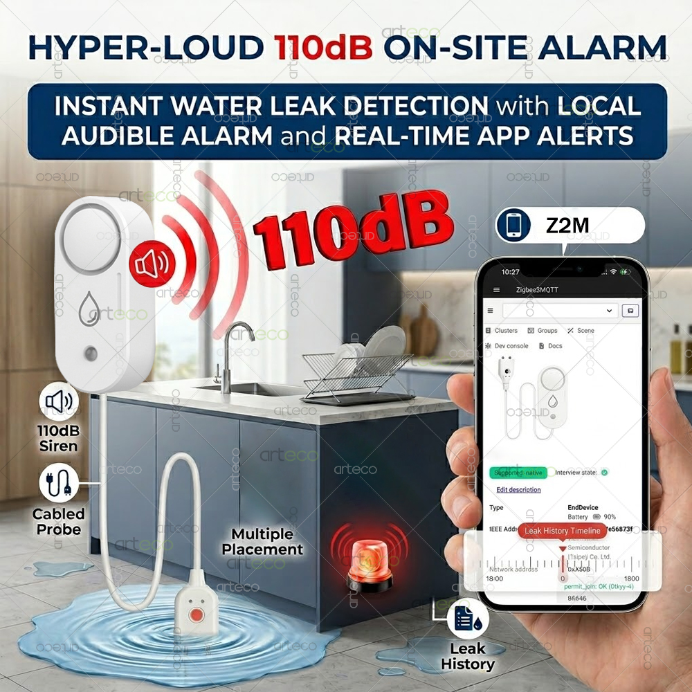 Zigbee Water Leak Detector Sma - Water Alarm Sensor review and price