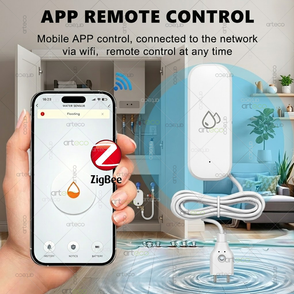 Zigbee Water Leak Detector Sma - Water Alarm Sensor review and price