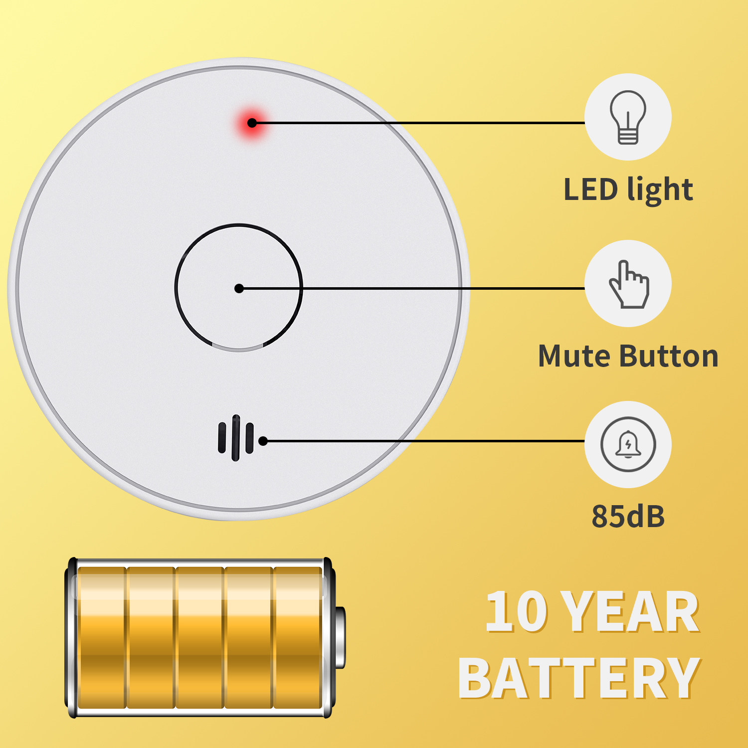 V-Come Standalone Smoke Alarms - Smoke Detector Interconnected review and price