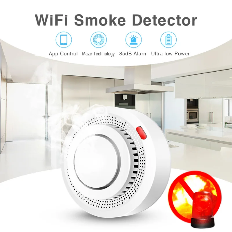 2 Pack Tuya Smart WiFi Smoke D - Smoke Detector Interconnected review and price