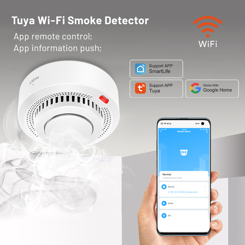 2 Pack Tuya Smart WiFi Smoke D - Smoke Detector Interconnected review and price