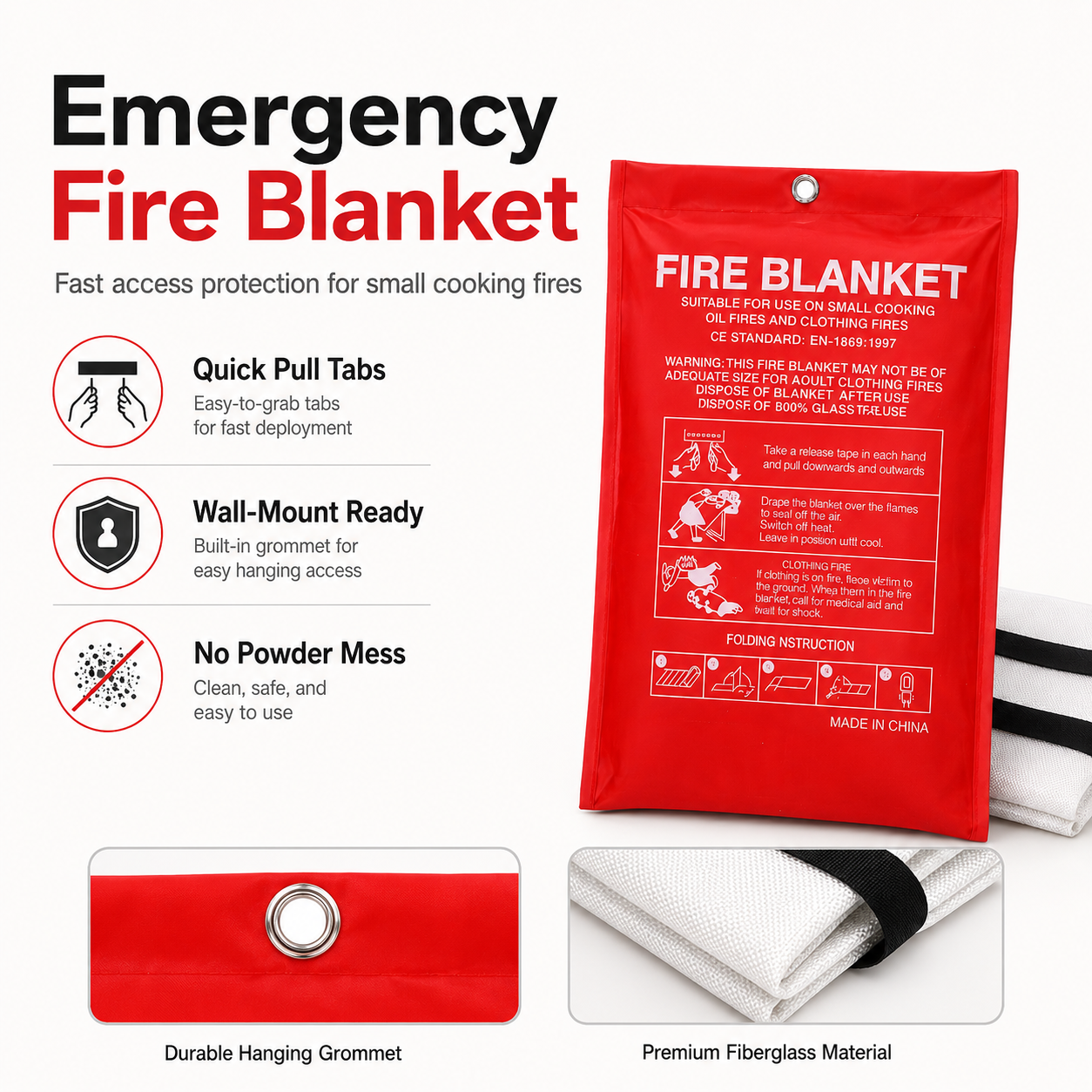 Fire Blanket / Emergency FireB - Fire Blanket Kitchen review and price