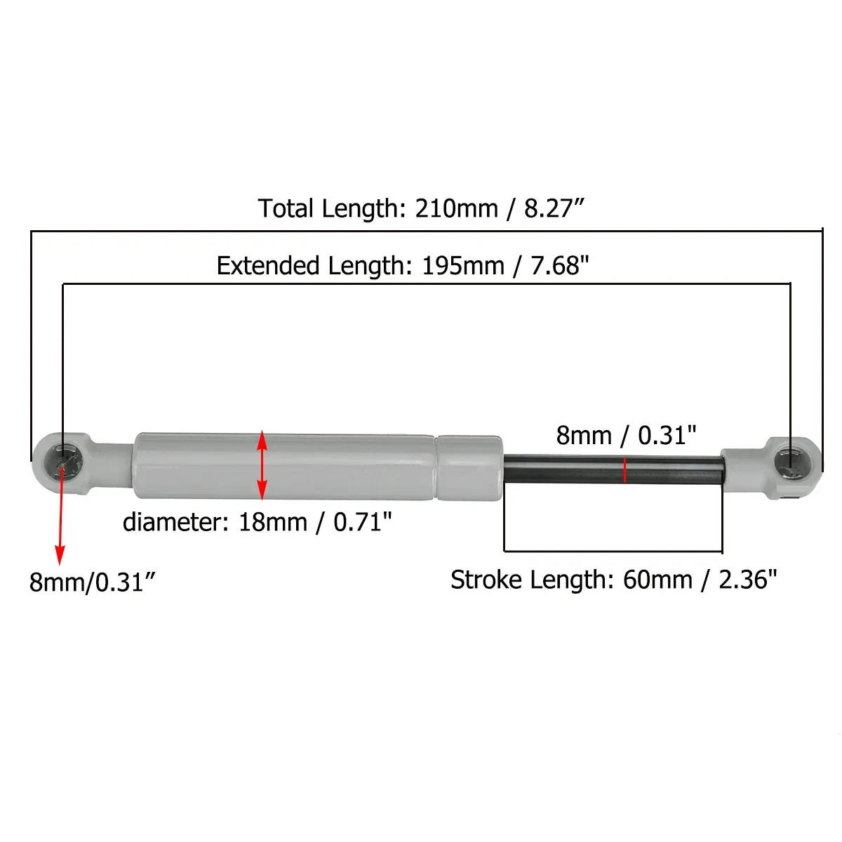 200-380N 195mm 8mm for RV Bed  - Window Lock Bar review and price