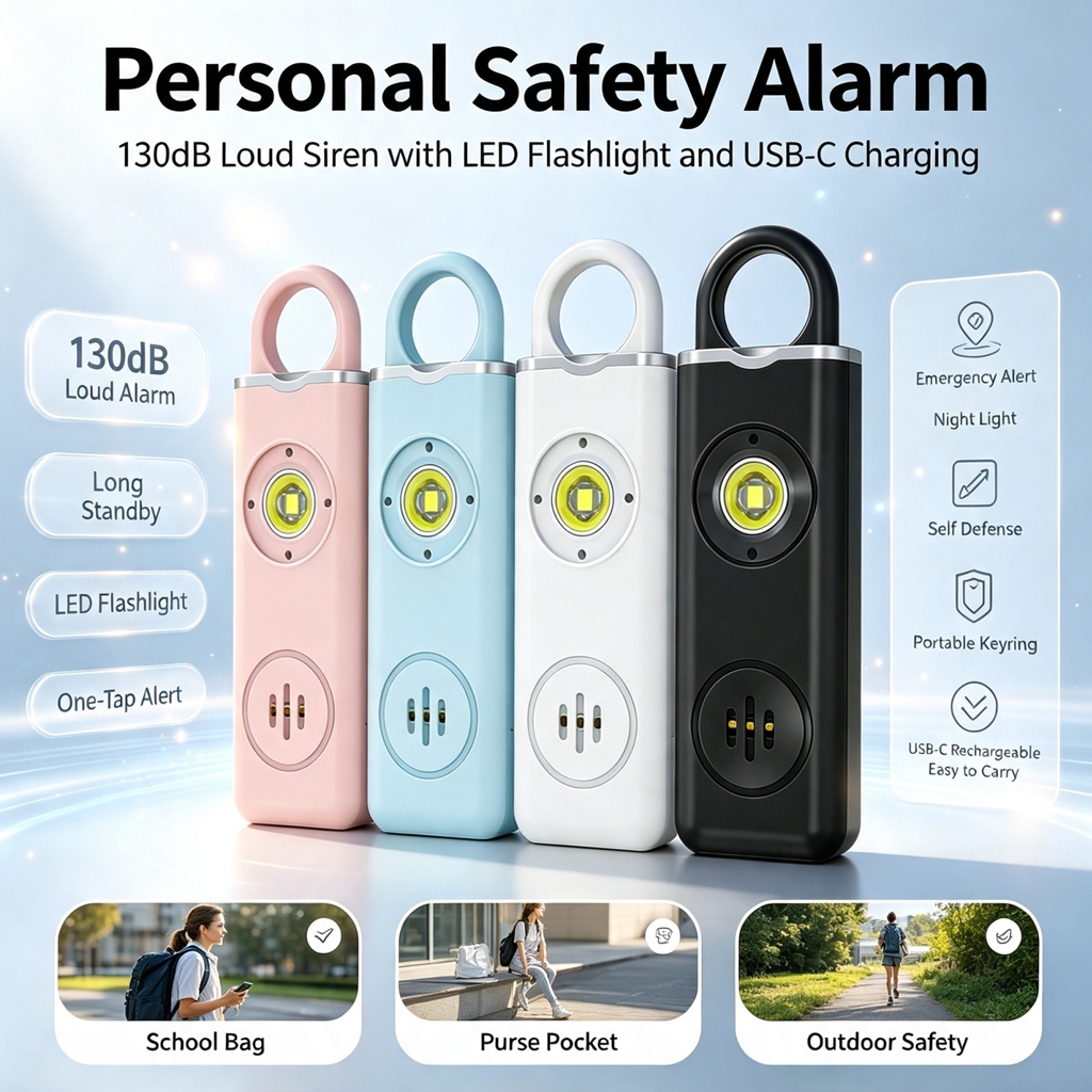 130dB Rechargeable Personal Al - Personal Alarm Keychain review and price