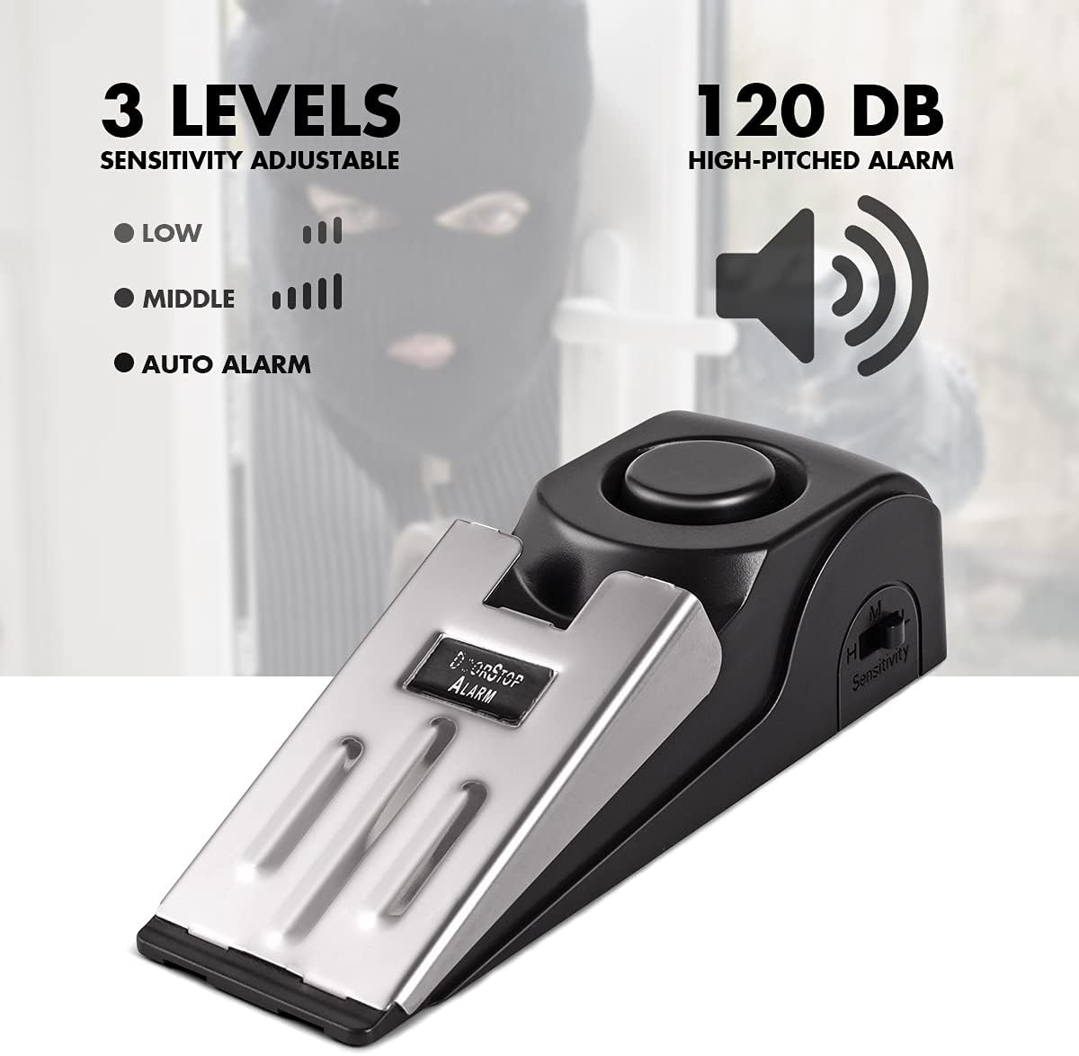 1/2Pcs Portable Travel 120 DB  - Door Stop Alarm review and price